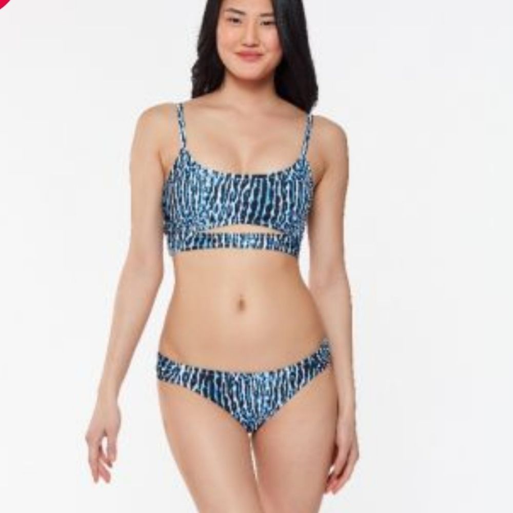 Jessica Simpson Sassy Safari Bikini Top And Hipster Bottoms In Animal Print